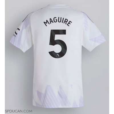 Muški Nogometni Dres Manchester United Harry Maguire #5 Gostujuci 2025-26 Kratak Rukav Muški Nogometni Dres Manchester United Harry Maguire #5 Gostujuci 2025-26 Kratak Rukav
